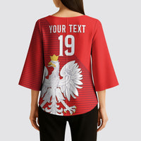 Custom Poland Football Kimono Sleeve Blouse Go Bialo-Czerwoni Champions Red