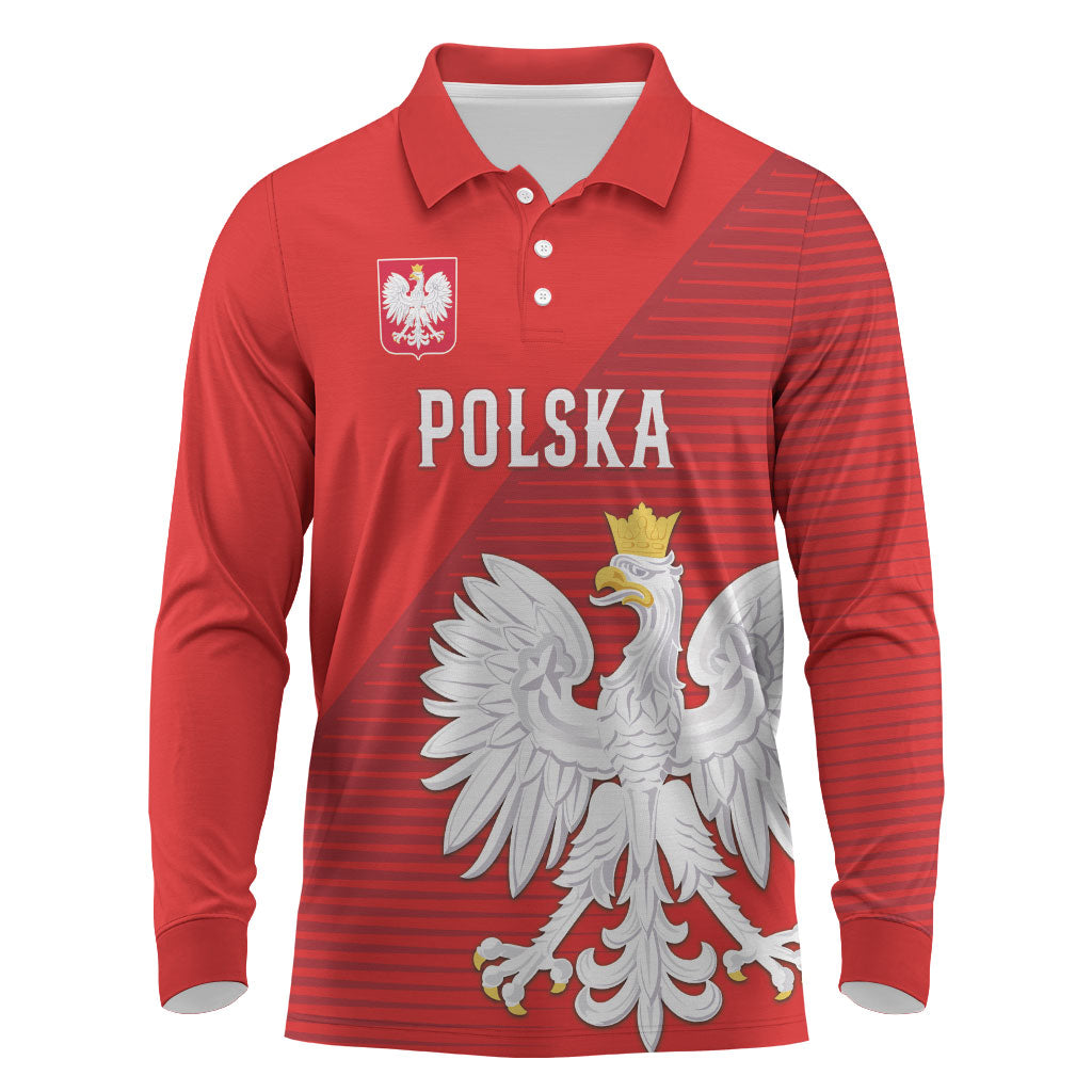 Custom Poland Football Long Sleeve Polo Shirt Go Bialo-Czerwoni Champions Red