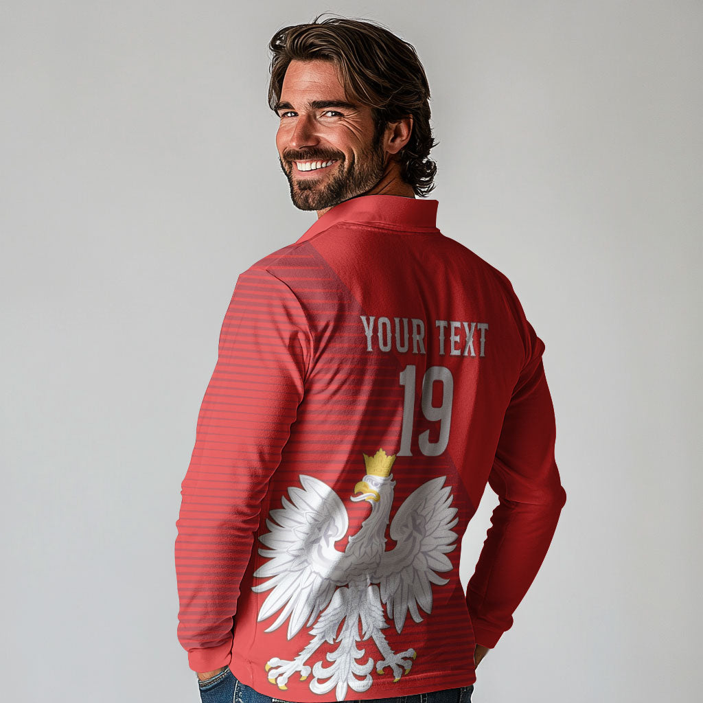 Custom Poland Football Long Sleeve Polo Shirt Go Bialo-Czerwoni Champions Red