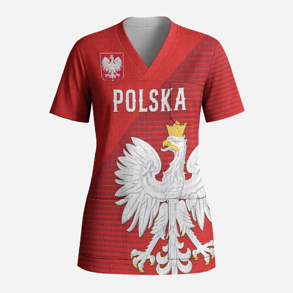 Custom Poland Football Scrub Top Go Bialo-Czerwoni Champions Red