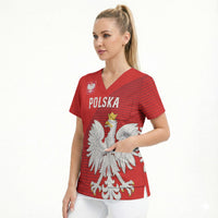 Custom Poland Football Scrub Top Go Bialo-Czerwoni Champions Red