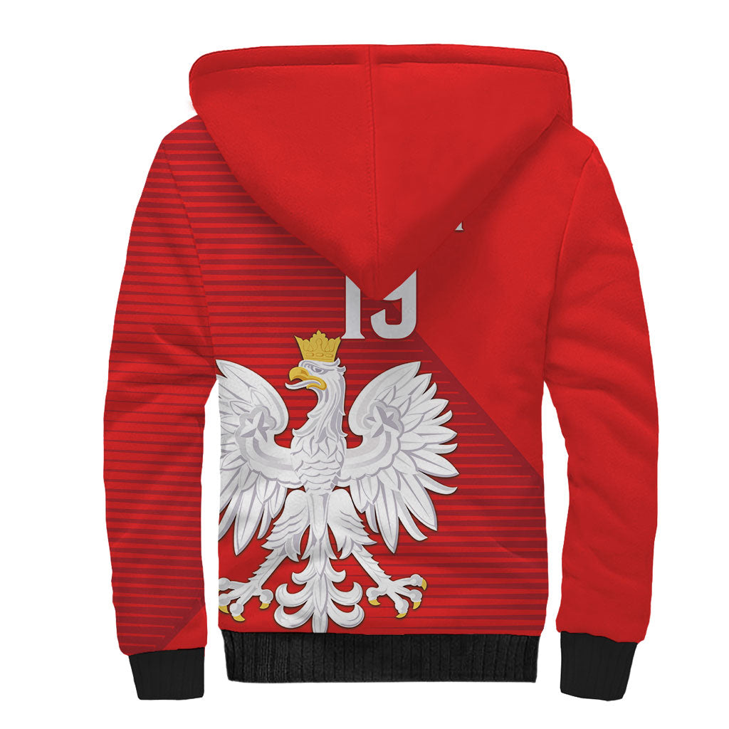 Custom Poland Football Sherpa Hoodie Go Bialo-Czerwoni Champions Red