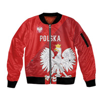 Custom Poland Football Sleeve Zip Bomber Jacket Go Bialo-Czerwoni Champions Red