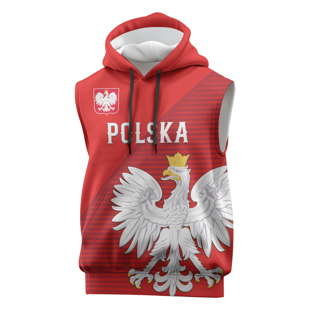 Custom Poland Football Sleeveless Hoodie Go Bialo-Czerwoni Champions Red