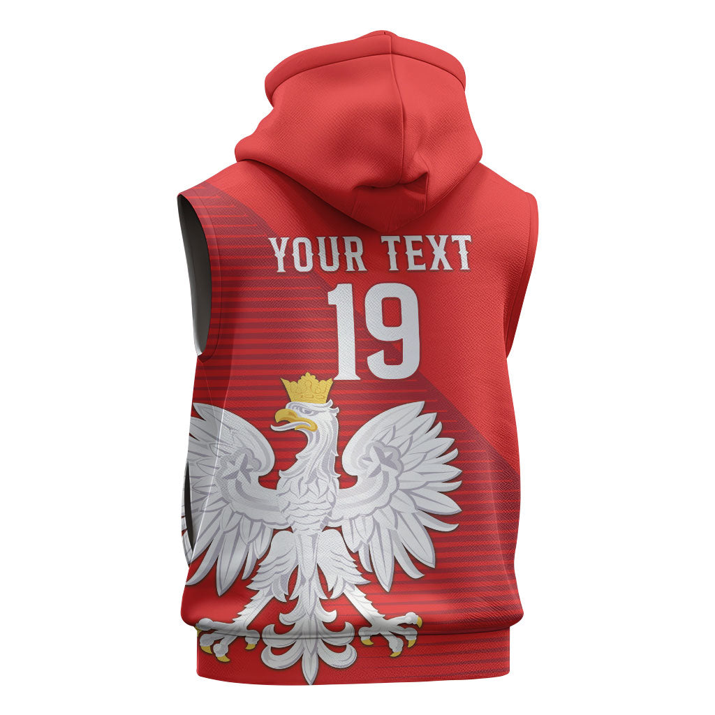 Custom Poland Football Sleeveless Hoodie Go Bialo-Czerwoni Champions Red