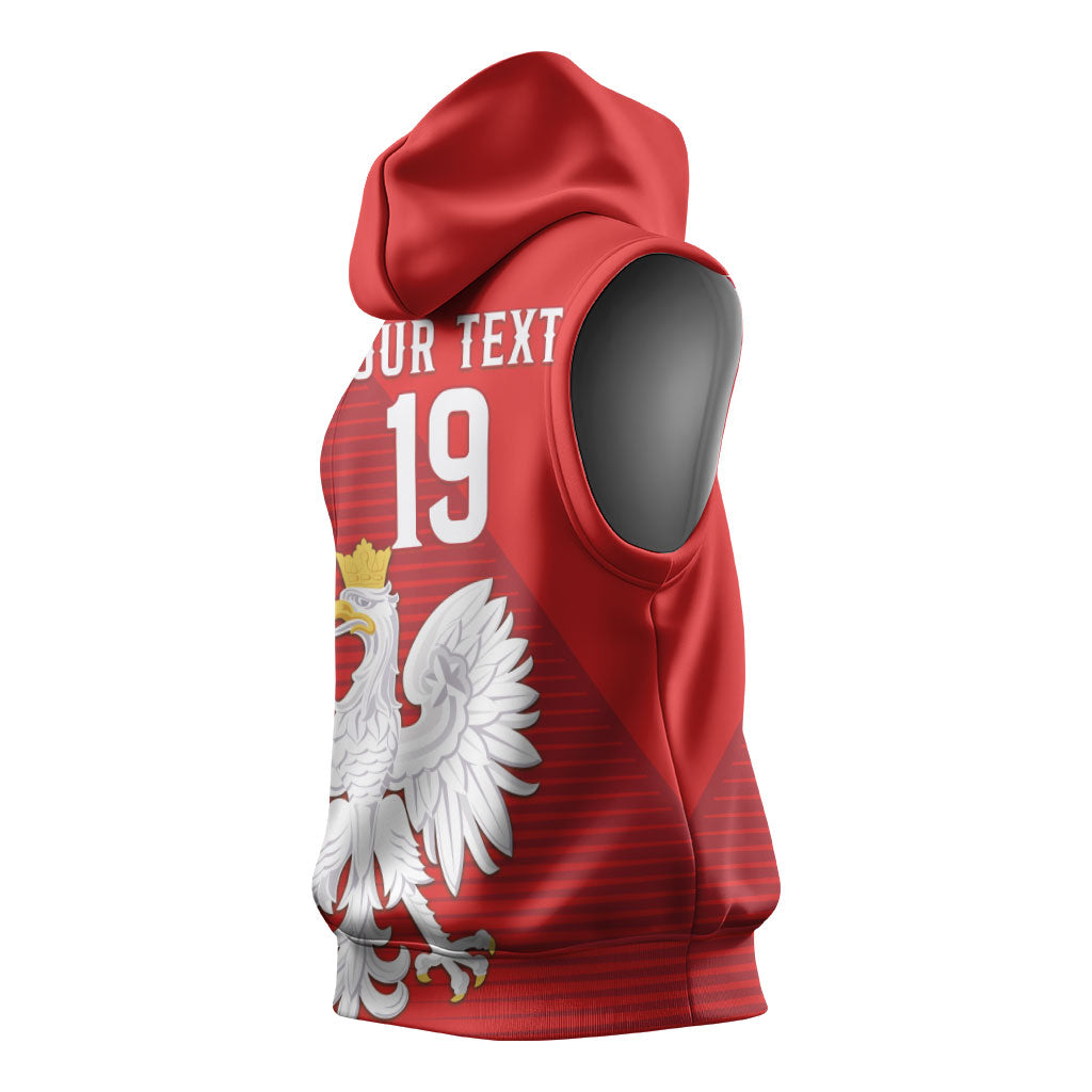 Custom Poland Football Sleeveless Hoodie Go Bialo-Czerwoni Champions Red