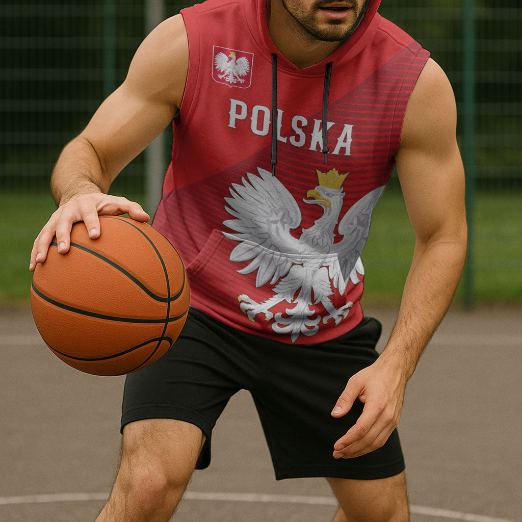 Custom Poland Football Sleeveless Hoodie Go Bialo-Czerwoni Champions Red