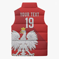 Custom Poland Football Sleeveless Puffer Jacket Go Bialo-Czerwoni Champions Red
