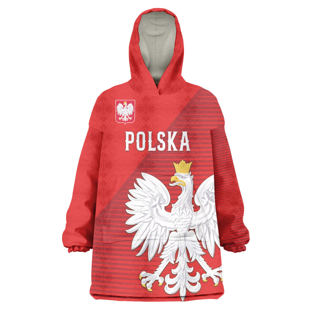 Custom Poland Football Wearable Blanket Hoodie Go Bialo-Czerwoni Champions Red