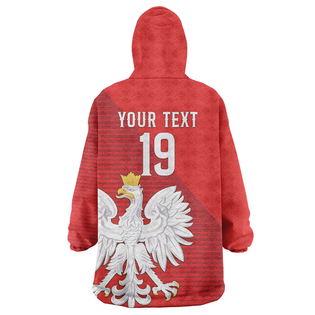 Custom Poland Football Wearable Blanket Hoodie Go Bialo-Czerwoni Champions Red