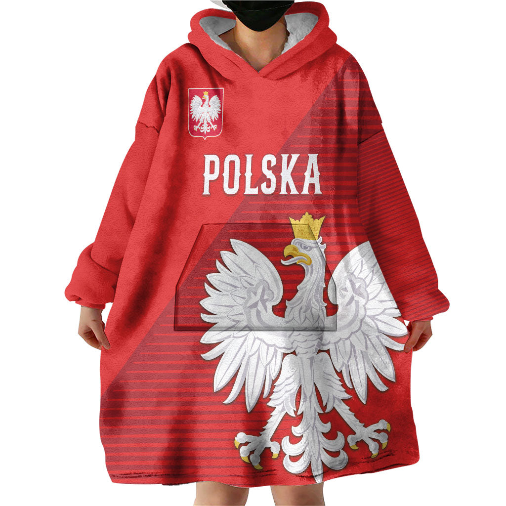 Custom Poland Football Wearable Blanket Hoodie Go Bialo-Czerwoni Champions Red
