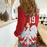 Custom Poland Football Women Casual Shirt Go Bialo-Czerwoni Champions Red