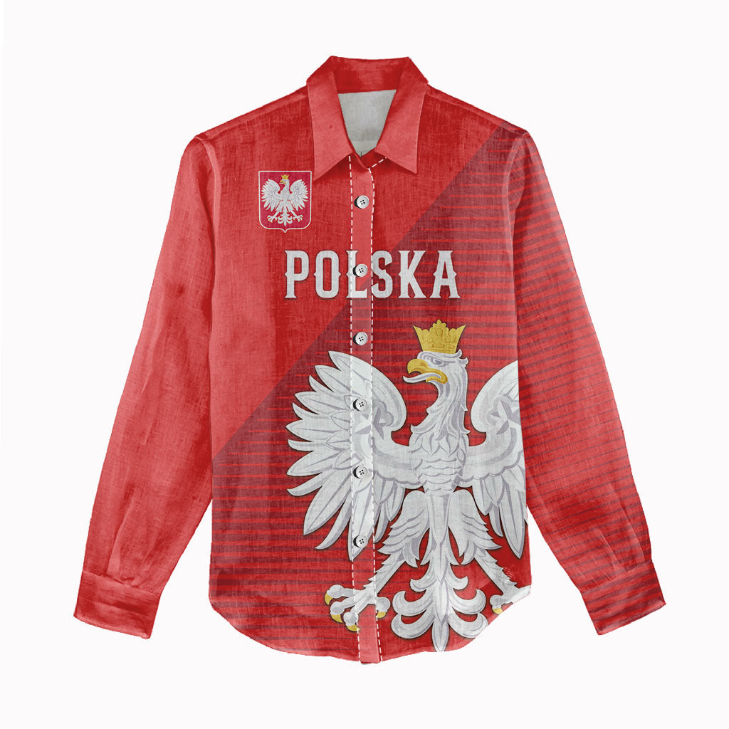 Custom Poland Football Women Casual Shirt Go Bialo-Czerwoni Champions Red
