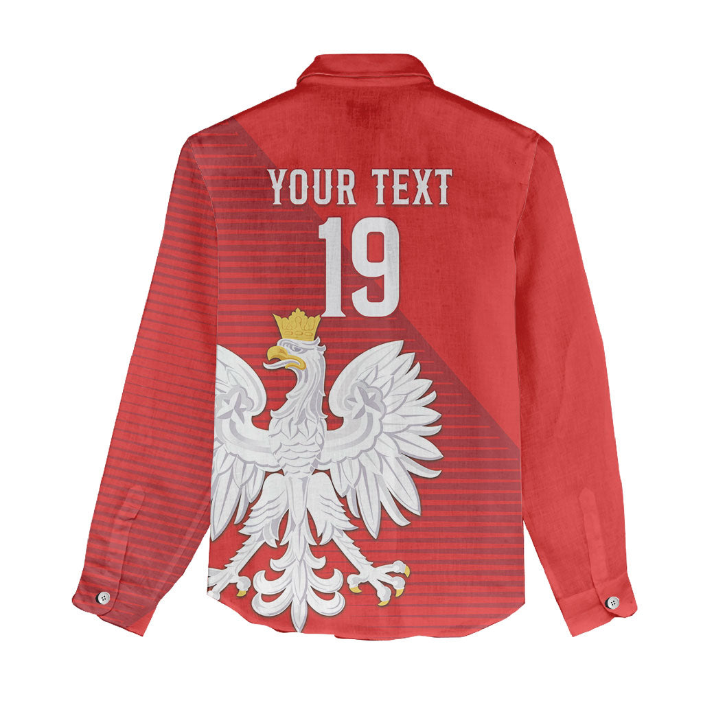 Custom Poland Football Women Casual Shirt Go Bialo-Czerwoni Champions Red
