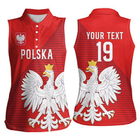 Custom Poland Football Women Sleeveless Polo Shirt Go Bialo-Czerwoni Champions Red