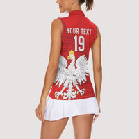 Custom Poland Football Women Sleeveless Polo Shirt Go Bialo-Czerwoni Champions Red