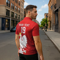 Custom Poland Football Zipper Polo Shirt Go Bialo-Czerwoni Champions Red
