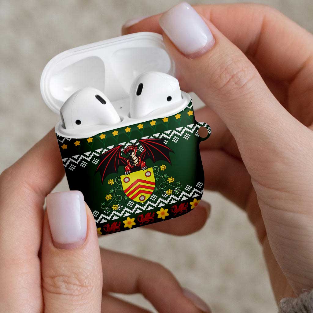 Glamorgan Wales Christmas AirPods Case Cymru Dragon And Daffodil - Wonder Print Shop