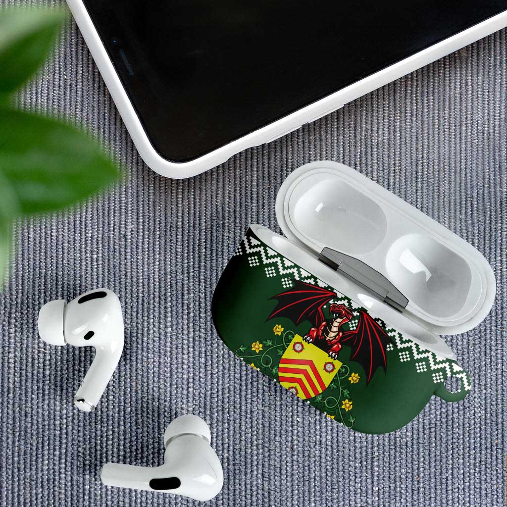 Glamorgan Wales Christmas AirPods Case Cymru Dragon And Daffodil - Wonder Print Shop
