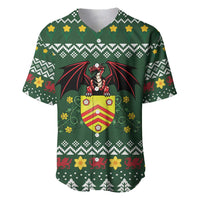Glamorgan Wales Christmas Baseball Jersey Cymru Dragon And Daffodil - Wonder Print Shop