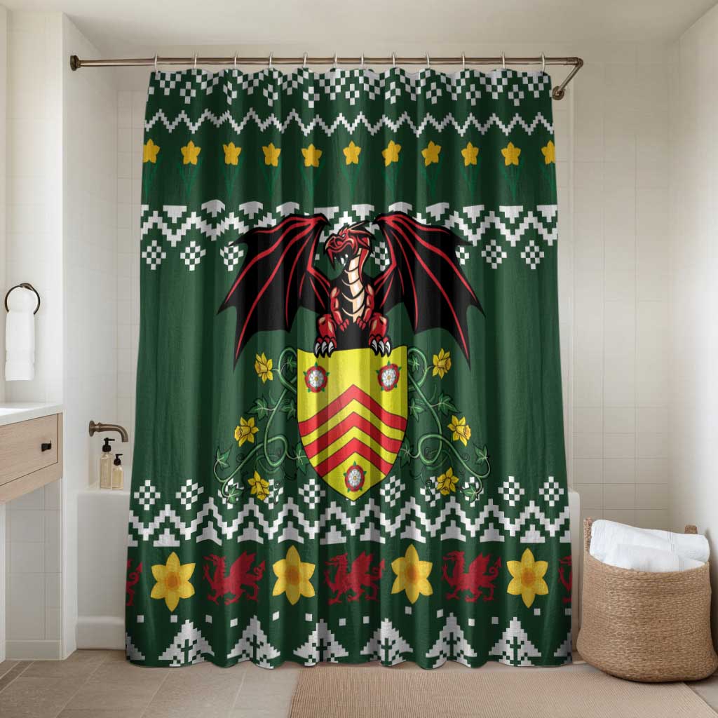 Glamorgan Wales Christmas Bathroom Set Cymru Dragon And Daffodil - Wonder Print Shop