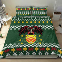 Glamorgan Wales Christmas Bedding Set Cymru Dragon And Daffodil - Wonder Print Shop