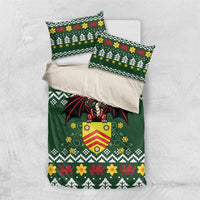 Glamorgan Wales Christmas Bedding Set Cymru Dragon And Daffodil - Wonder Print Shop