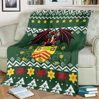 Glamorgan Wales Christmas Blanket Cymru Dragon And Daffodil - Wonder Print Shop