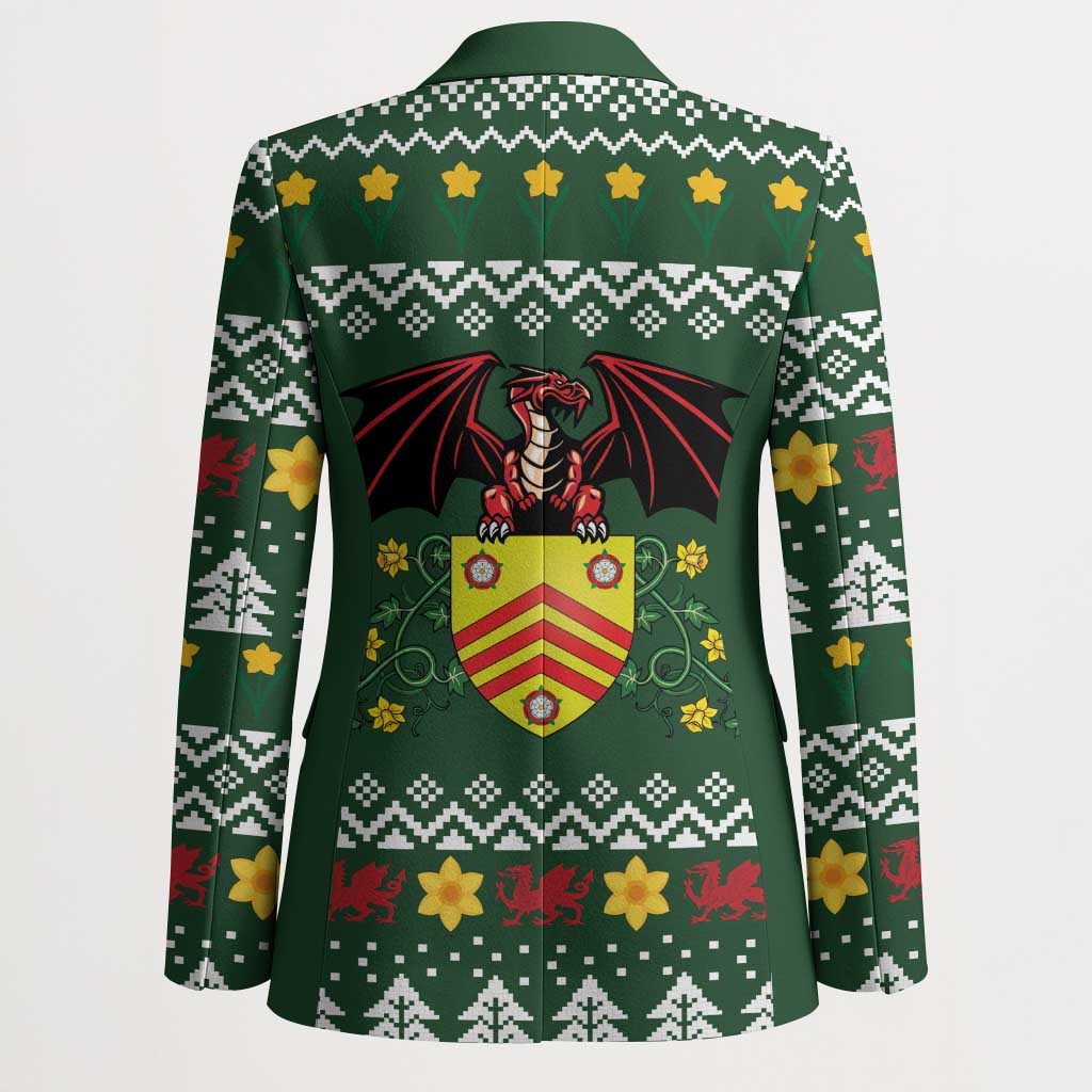 Glamorgan Wales Christmas Blazer Cymru Dragon And Daffodil - Wonder Print Shop