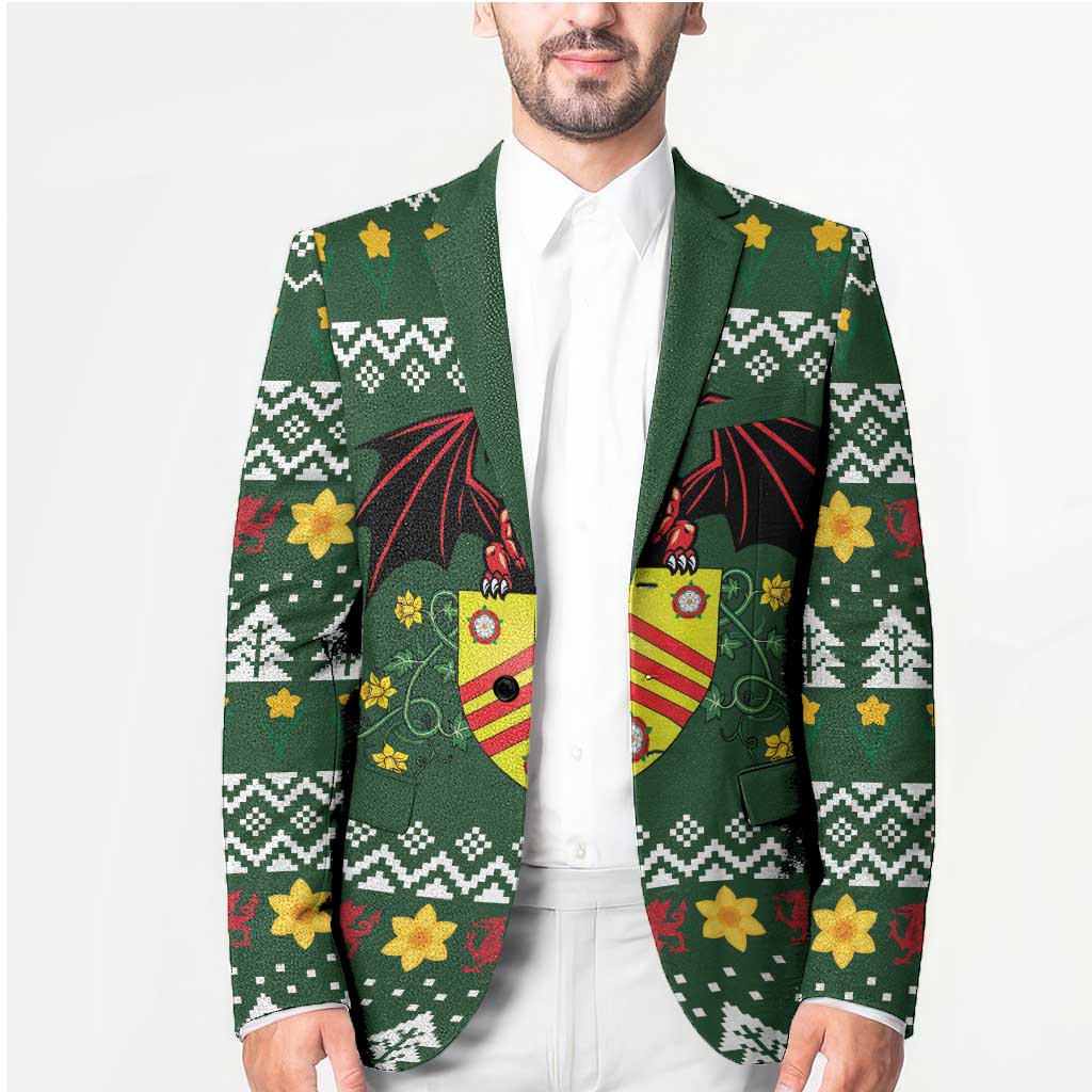 Glamorgan Wales Christmas Blazer Cymru Dragon And Daffodil - Wonder Print Shop