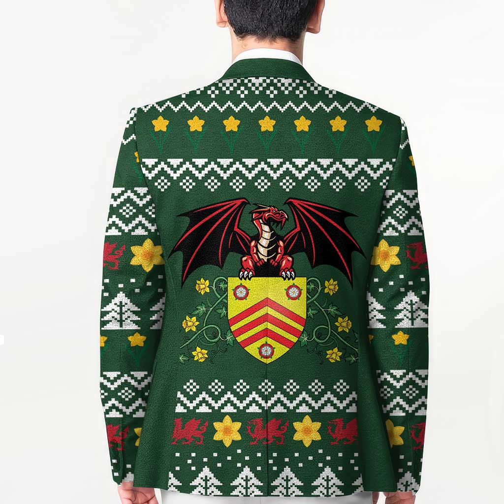 Glamorgan Wales Christmas Blazer Cymru Dragon And Daffodil - Wonder Print Shop