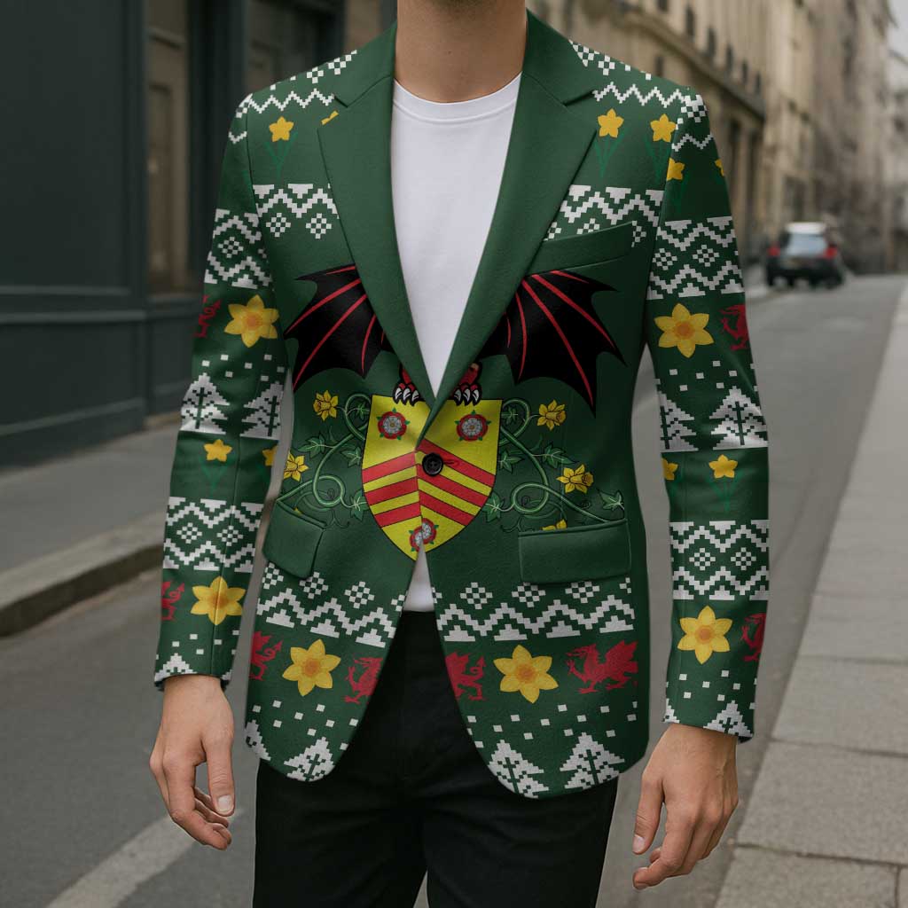 Glamorgan Wales Christmas Blazer Cymru Dragon And Daffodil - Wonder Print Shop