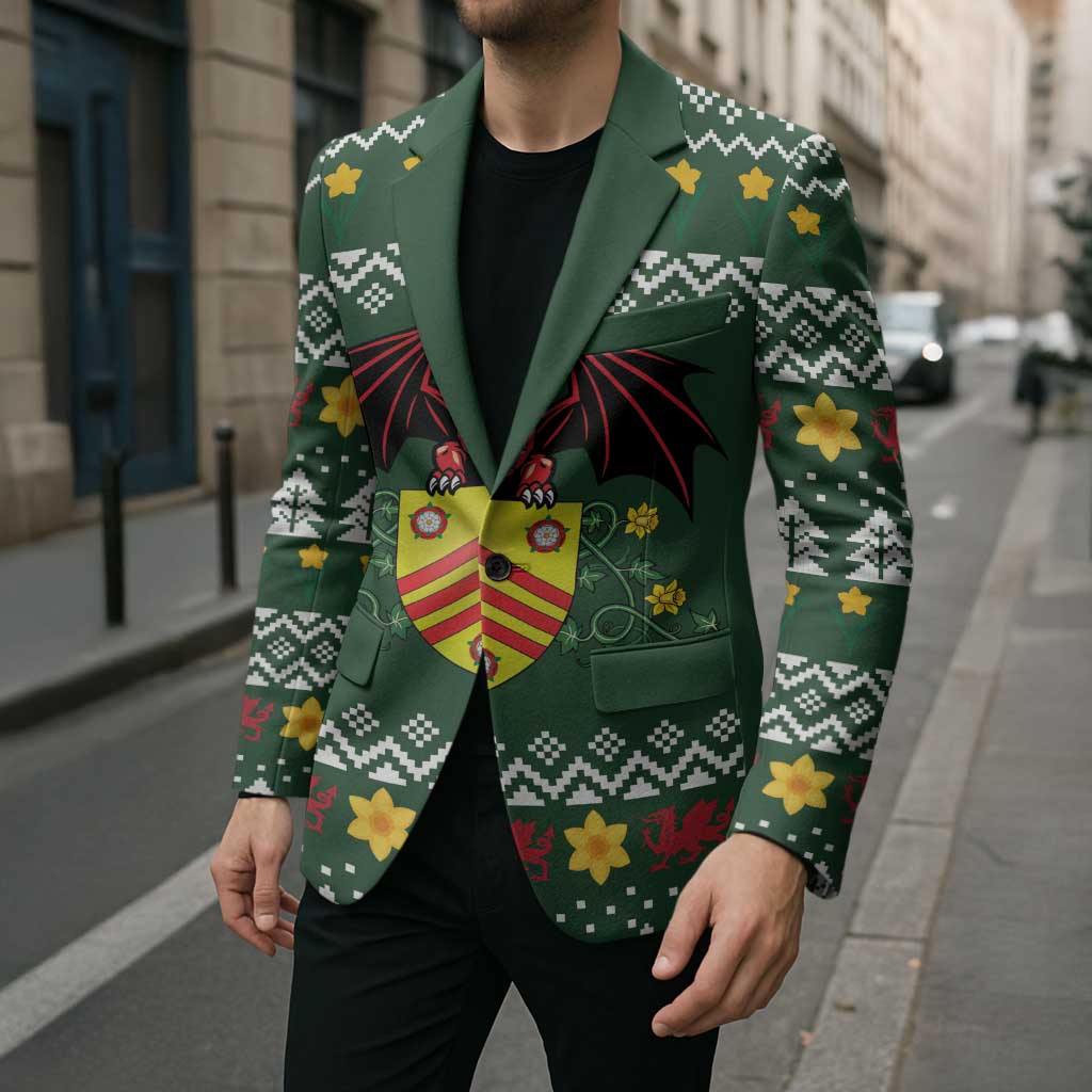 Glamorgan Wales Christmas Blazer Cymru Dragon And Daffodil - Wonder Print Shop