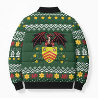 Glamorgan Wales Christmas Bomber Puffer Jacket Cymru Dragon And Daffodil - Wonder Print Shop