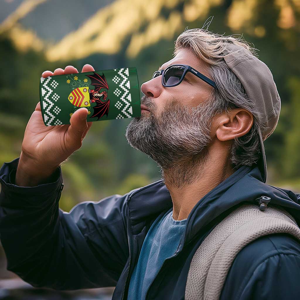 Glamorgan Wales Christmas 4 in 1 Can Cooler Tumbler Cymru Dragon And Daffodil - Wonder Print Shop