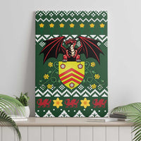 Glamorgan Wales Christmas Canvas Wall Art Cymru Dragon And Daffodil - Wonder Print Shop