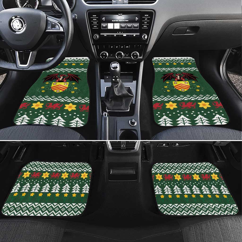 Glamorgan Wales Christmas Car Mats Cymru Dragon And Daffodil - Wonder Print Shop