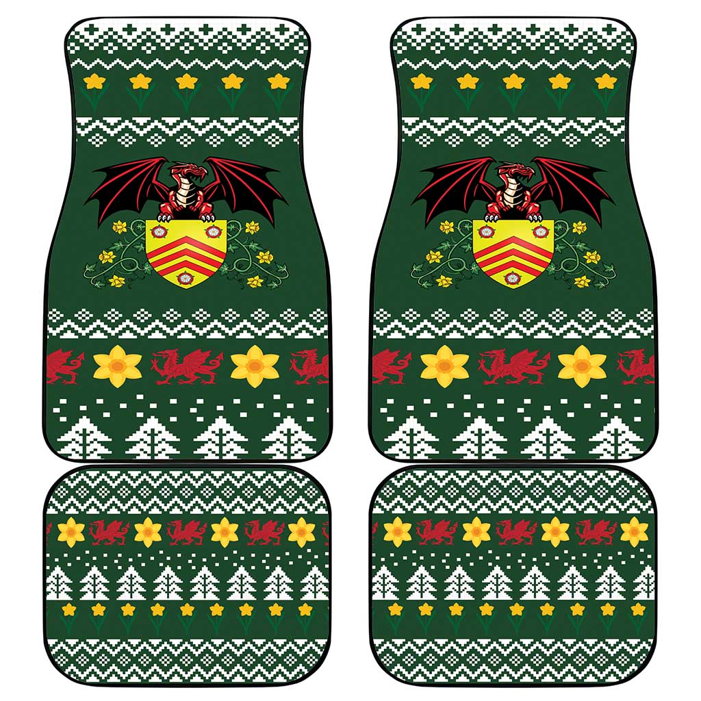Glamorgan Wales Christmas Car Mats Cymru Dragon And Daffodil - Wonder Print Shop