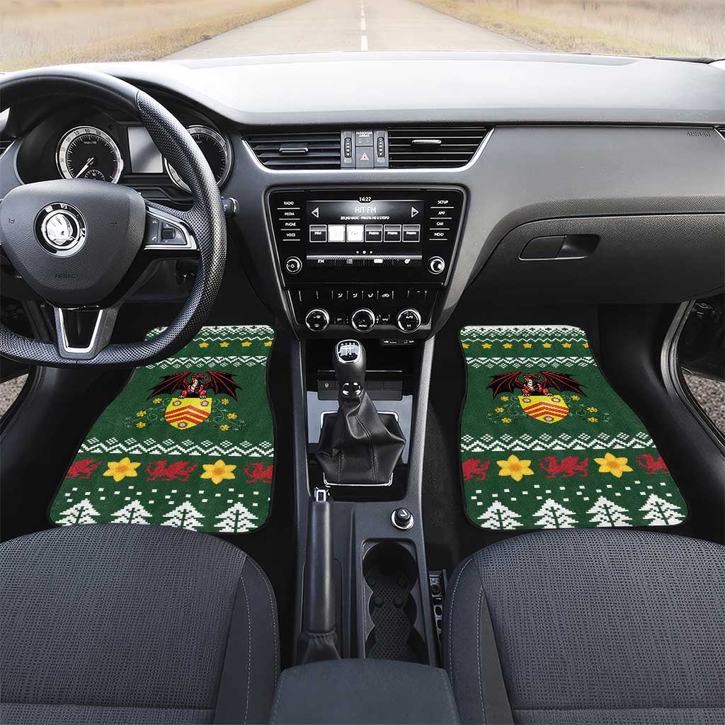 Glamorgan Wales Christmas Car Mats Cymru Dragon And Daffodil - Wonder Print Shop