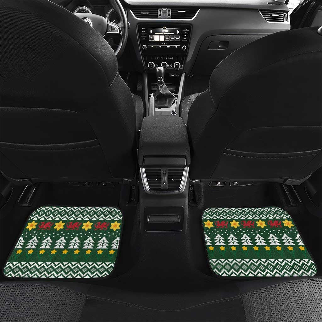 Glamorgan Wales Christmas Car Mats Cymru Dragon And Daffodil - Wonder Print Shop