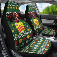 Glamorgan Wales Christmas Car Seat Cover Cymru Dragon And Daffodil - Wonder Print Shop