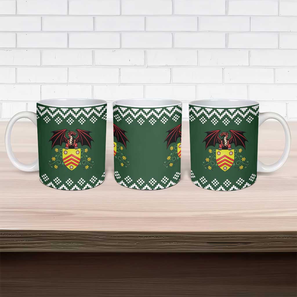 Glamorgan Wales Christmas Ceramic Mug Cymru Dragon And Daffodil - Wonder Print Shop