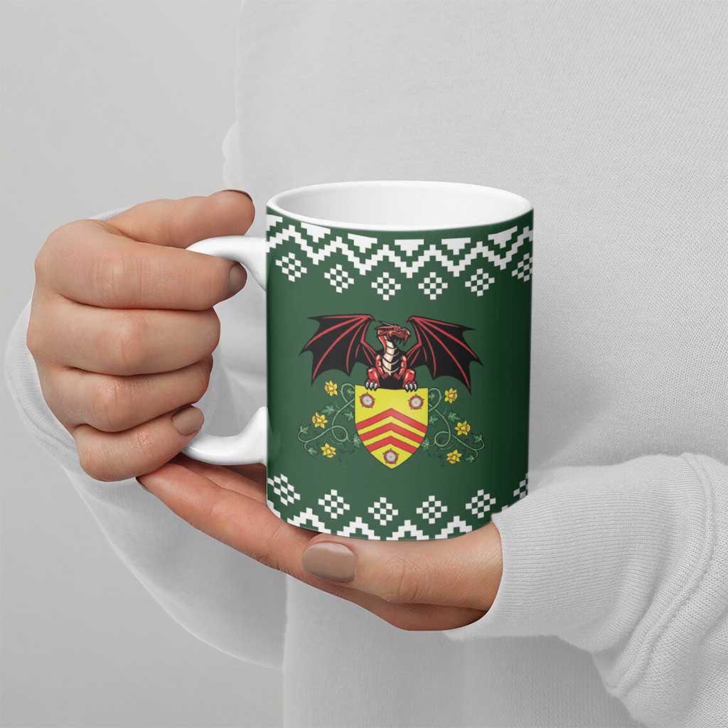 Glamorgan Wales Christmas Ceramic Mug Cymru Dragon And Daffodil - Wonder Print Shop