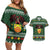 Glamorgan Wales Christmas Couples Matching Off Shoulder Short Dress and Hawaiian Shirt Cymru Dragon And Daffodil - Wonder Print Shop