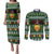 Glamorgan Wales Christmas Couples Matching Puletasi and Long Sleeve Button Shirt Cymru Dragon And Daffodil - Wonder Print Shop