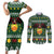 Glamorgan Wales Christmas Couples Matching Short Sleeve Bodycon Dress and Long Sleeve Button Shirt Cymru Dragon And Daffodil - Wonder Print Shop