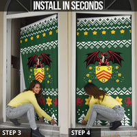 Glamorgan Wales Christmas Door Cover Cymru Dragon And Daffodil - Wonder Print Shop