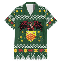 Glamorgan Wales Christmas Family Matching Mermaid Dress and Hawaiian Shirt Cymru Dragon And Daffodil - Wonder Print Shop