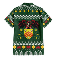 Glamorgan Wales Christmas Family Matching Mermaid Dress and Hawaiian Shirt Cymru Dragon And Daffodil - Wonder Print Shop