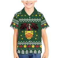 Glamorgan Wales Christmas Family Matching Mermaid Dress and Hawaiian Shirt Cymru Dragon And Daffodil - Wonder Print Shop